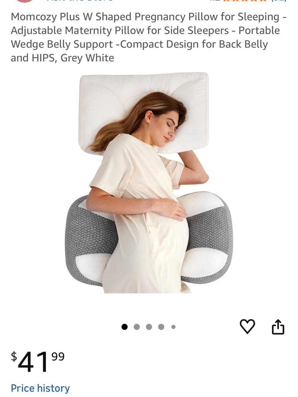 Momcozy W Shaped Pregnancy Pillow